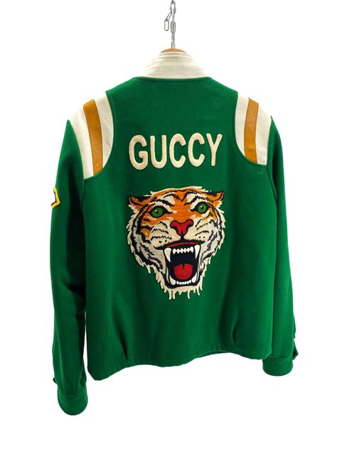 Gucci BOMBER IN LANA CON PATCH TIGRE SUL RETRO DA 